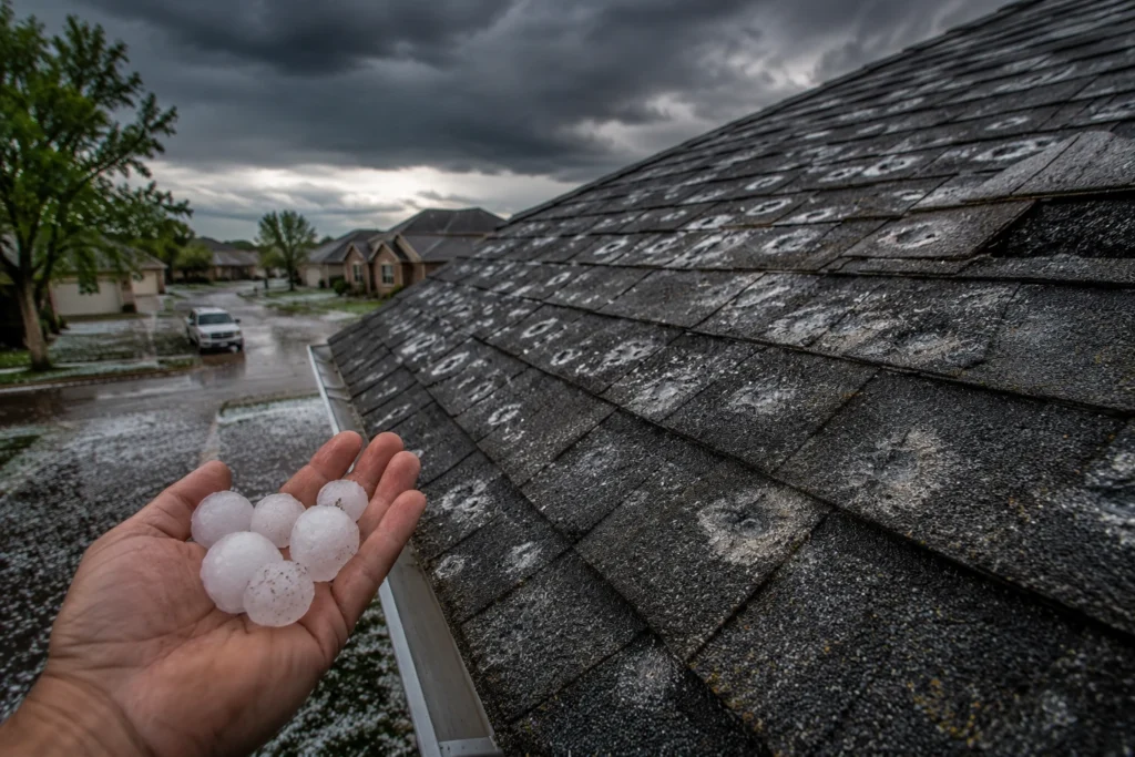 Heavy Hail Roof Damage Claim 1